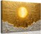 Citrus; Boho Sun Canvas Wall Art, Golden Abstract Sunrise Sunset Painting, Modern Bohemian Luxury Wall Decor Poster Print for Living Room, Bedroom, Office, Home Decoration (Unframed); Category:Wall Decor; Image:2